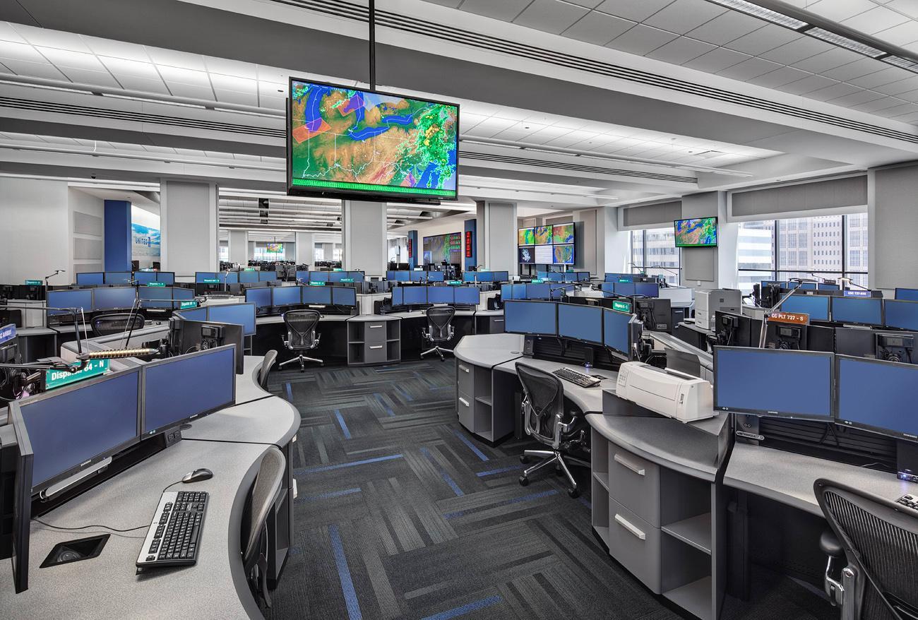 Rendering of airline control center with call center