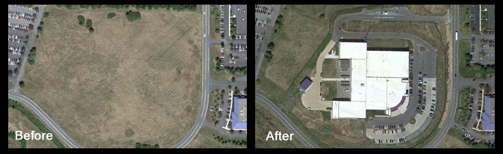 Before and after land development pictures