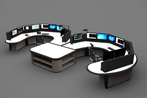 M shaped custom consoles