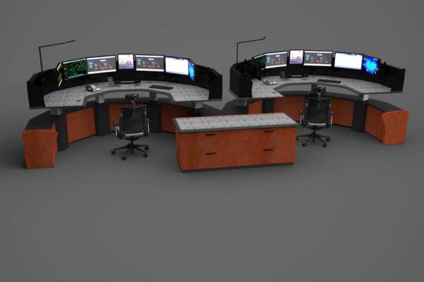 Sit stand custom consoles standing view